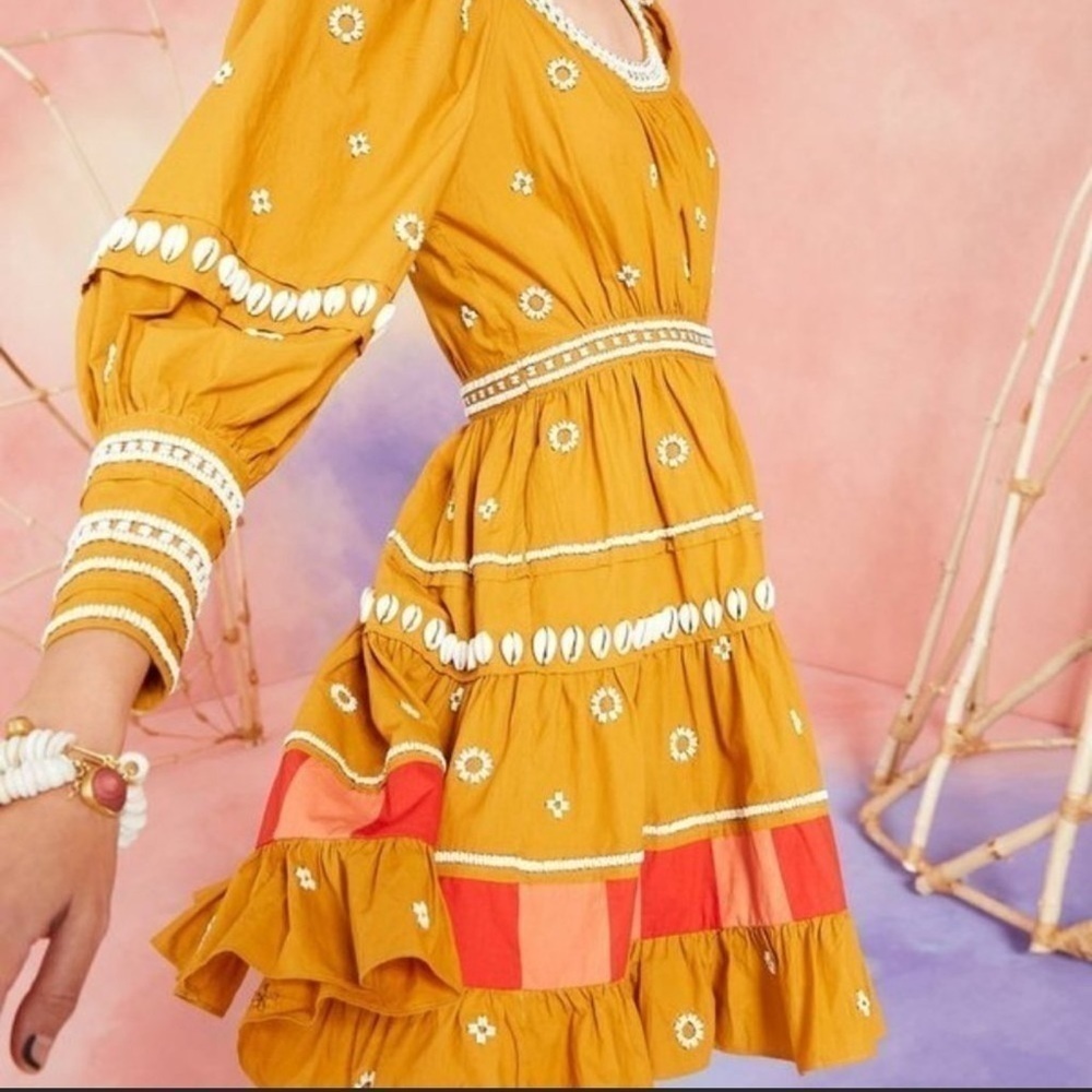 TUCKERNUCK Ulla Johnson yellow mini dress size 2 - Picture 4 of 16